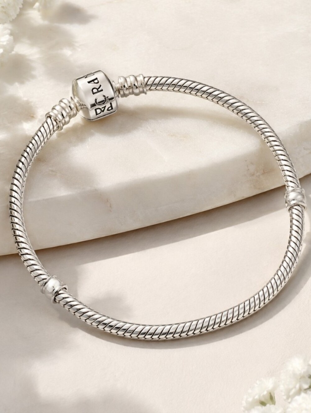 Pandora Silver Snake Chain Charm Bracelet